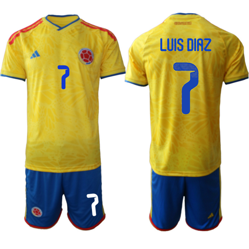 Men colombia home #7 style 2026 World Cup Soccer jersey